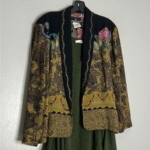 CL Carol little all over print single lapel blazer jacket women’s size 6 vintage
